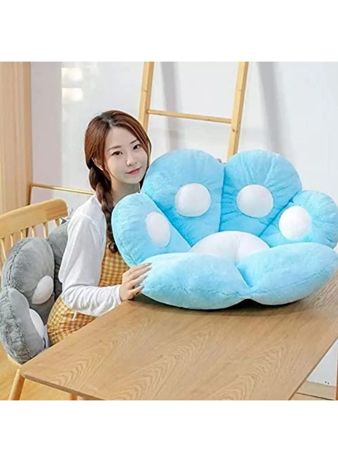 Baby love Multiuse Plush Cat Paw Design Chair Cushion Blue/White 80x70cm  - Image 1