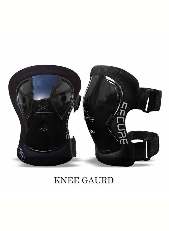 Jaspo Junior Roller Cruiser Skates Set Combo for 6-14 years with Helmet, Knee Guard, Elbow Guard, Wrist Guard & Skates (Black) 10.23x10.23x7.4cm - Image 4