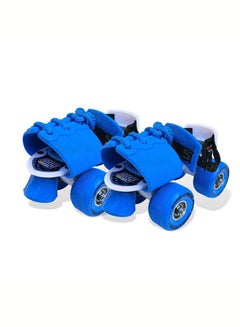 Jaspo Kids Adjustable Fiber Roller Skates For All Age Group upto 5 years (Blue) 13x17x27.8cm  - Image 1