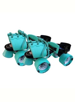 Jaspo Adjustable Roller Skates Gripper with Vinyl Toe Stopper for Good Control and Adjustable Speed, Age Group 6 to 14 years (Cyan) 27x27x14cm  - Image 1