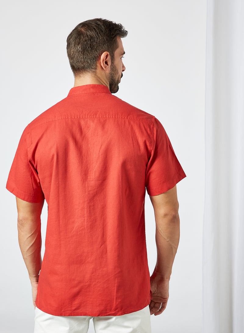Sivvi x D'Atelier - Mandarin Collar Shirt Red - Image 1