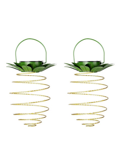 2-Piece Pineapple Shaped Waterproof Solar Lights Multicolour