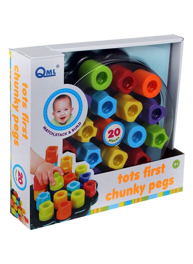 20 Piece Tots First Chunky Pegs 15.6X9.5X3.6cm  - Image 3