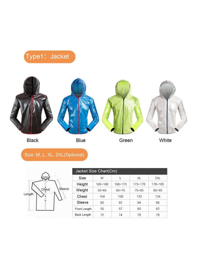 Cycling Hooded Raincoat Jacket M - Image 3