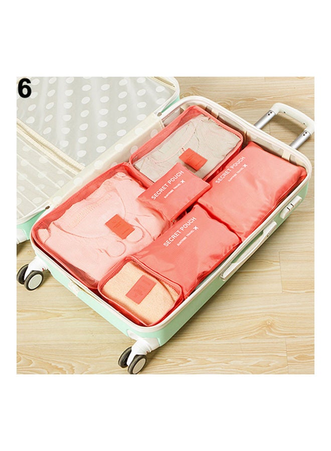 6-Piece Large Capacity Travel Storage Bags Set Watermelon Red