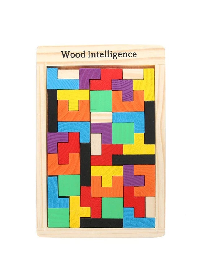 AmigozZ 40-Piece Wooden Tetris Jigsaw Puzzle - Image 1