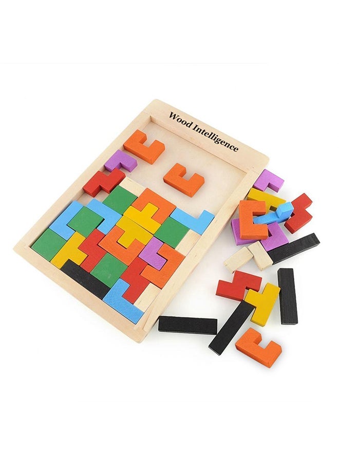 AmigozZ 40-Piece Wooden Tetris Jigsaw Puzzle - Image 2