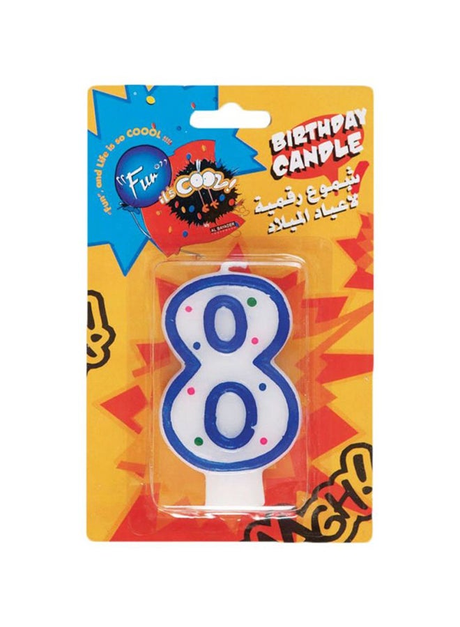 Fun Number 8 Birthday Candle  - Image 1