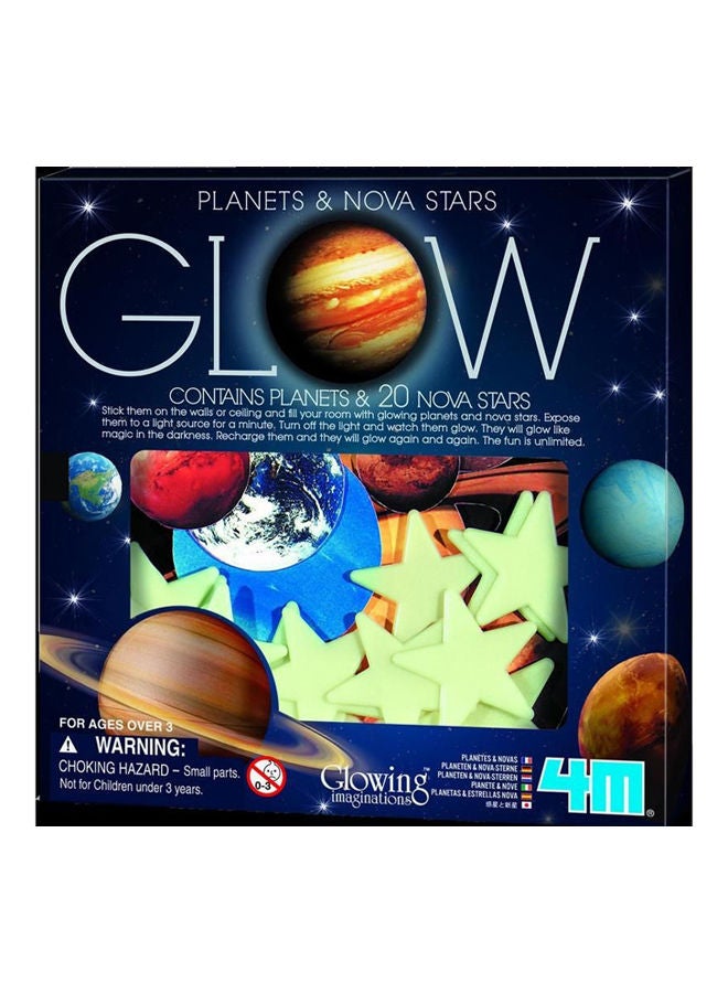 4m Glow In The Dark Planets And Nova Stars 20Pcs