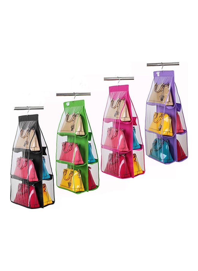 6-Pocket Handbag Hanging Closet Organizer Green/Clear  - Image 2