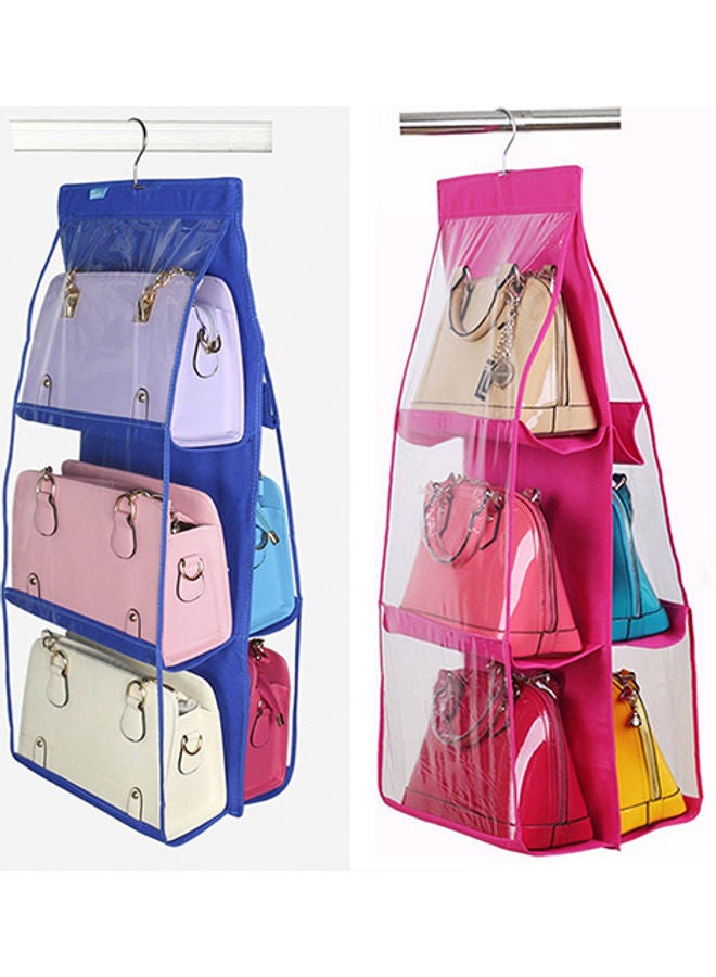 6-Pocket Handbag Hanging Closet Organizer Green/Clear  - Image 3