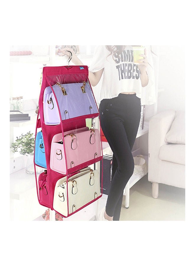 6-Pocket Handbag Hanging Closet Organizer Green/Clear  - Image 4