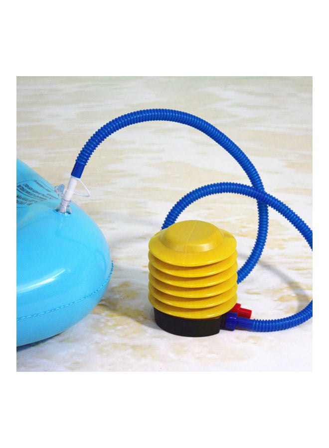 Generic Portable Foot Air Pump With Hose Yellow/Blue  - Image 2