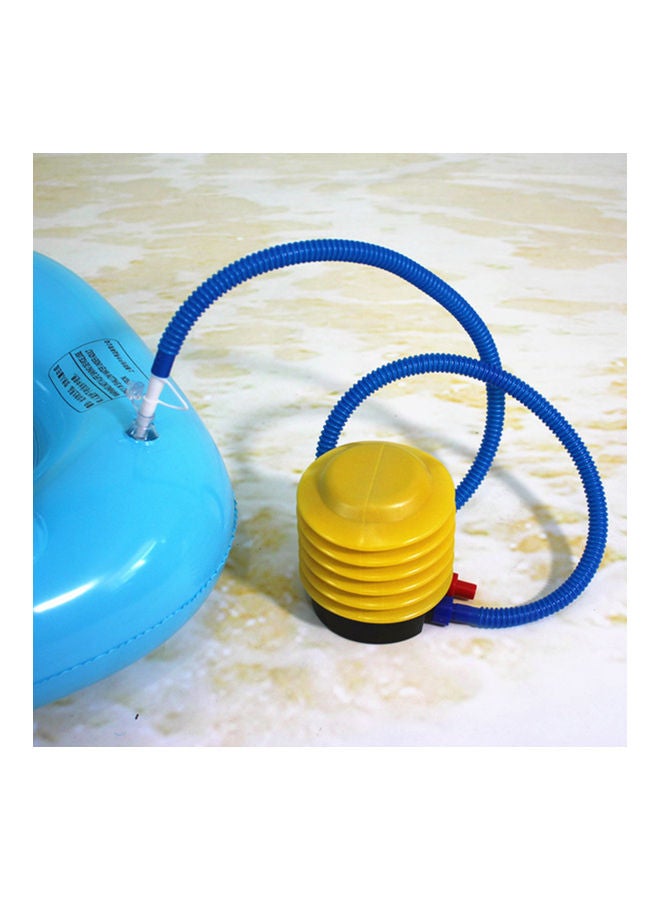 Generic Portable Foot Air Pump With Hose Yellow/Blue  - Image 3