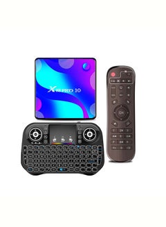 Mi VAZA X88Pro Android 10.0 Tv Box 4G+64G Rk3318 Dual-Band Wifi Bluetooth Network Set-Top Box+Seven-Color Backlit Keypad I10 X88-3 Blue  - Image 1