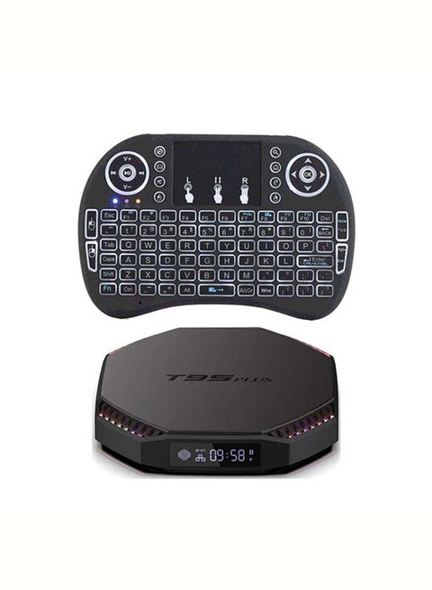 T95 Plus Tv Box 8G+64G Android 11.0 Tv Player Box + Mini Wireless Keyboard 2.4G Flying Mouse I8 T95PLUS-2 Black