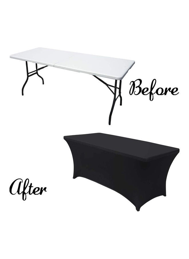 Solid Spandex Tablecloth Black 72x30x30inch  - Image 2