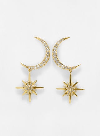 Moon and Star Dangle Earrings - v1631434540/N44859357A_1
