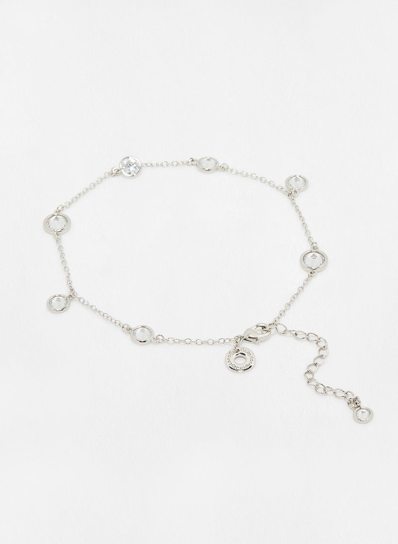 CZ by Kenneth Jay Lane Rhinestone Embellished Anklet  - Image 3