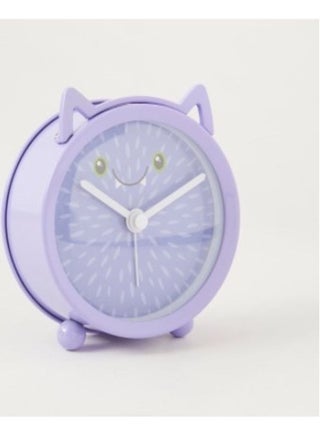 Pastel Cat Face Round Table Clock Purple - v1631434616/N50813819A_1