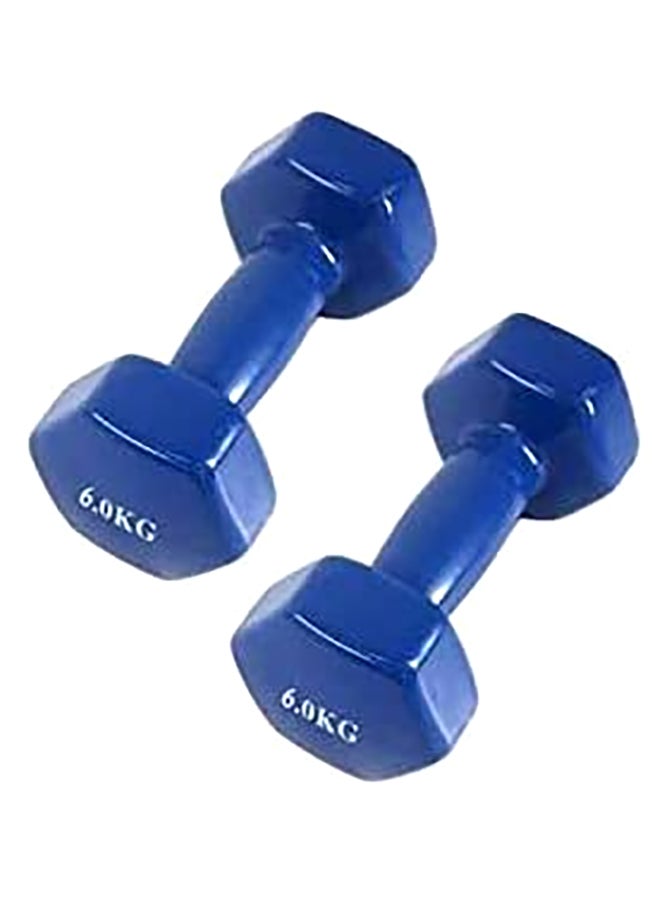 أتش برو طقم دمبل من الفينيل للتمارين الرياضية من قطعتين 6كيلوجرام - Image 1