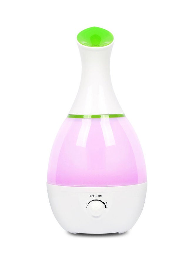 HTC - Vase Shape Ultrasonic Low Noise LED Colorful Night Light Air Humidifier White/Pink - Image 1