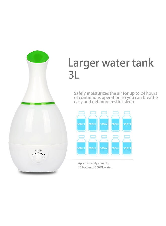 HTC - Vase Shape Ultrasonic Low Noise LED Colorful Night Light Air Humidifier White/Pink - Image 1
