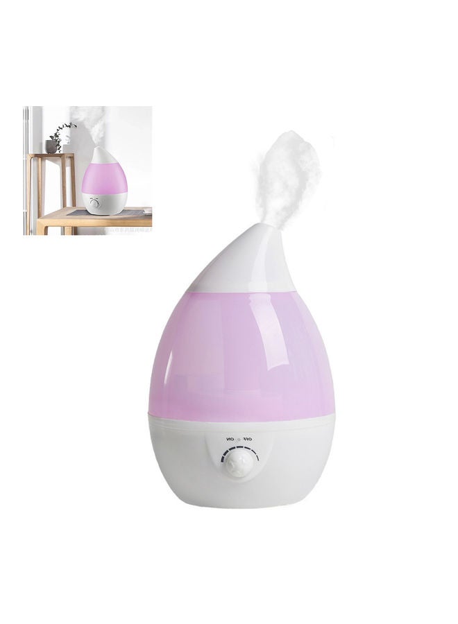 HTC Ultrasonic Cool Mist Droplet Humidifier White/Pink - Image 1