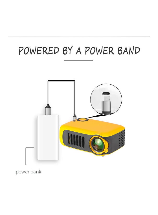 Arabest Portable 1080P Multimedia Projector Black/Yellow - Image 5