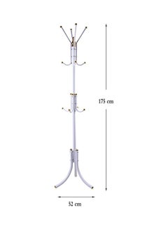 Falpro Free-Standing Metal Coat Rack White/Gold 72x20x8.5cm  - Image 2