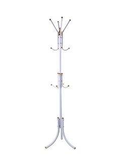 Falpro Free-Standing Metal Coat Rack White/Gold 72x20x8.5cm  - Image 1