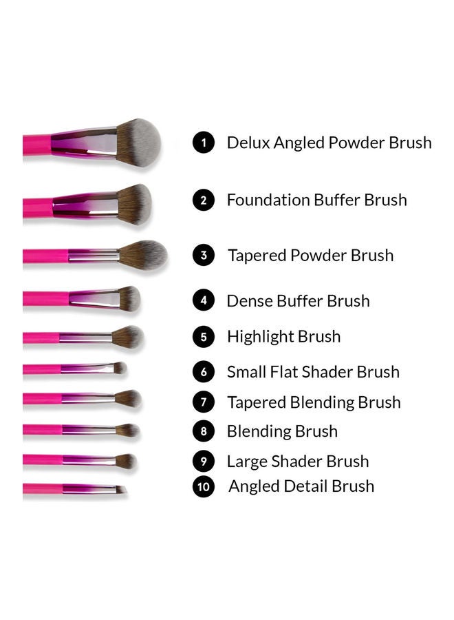 10-Piece Midnight Festival Brush Set Pink - v1631438090/N50816216A_4