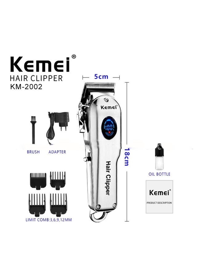 Professional  Full Steel Body Barber Electric Hair Clipper With LCD Display Silver/Black - v1631438093/N50807433A_4