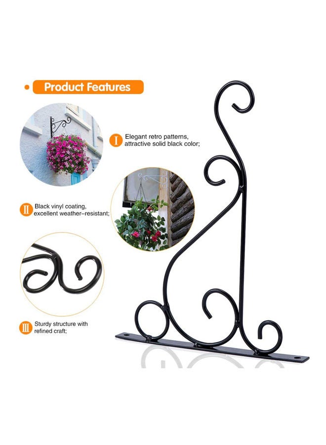 حامل بخطاف للتعليق في الأماكن الخارجية من قطعتين للنباتات والطائر وفانوس وفانوس الرياح أسود 25.00 x 3.00 x 20.00سم - Image 4