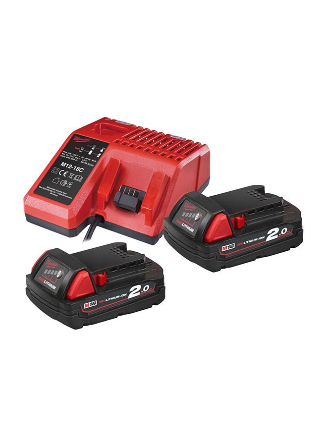 Milwaukee 3-Piece M18Nrg-202 18V 2.0Ah Battery And Rapid Charger Kit 