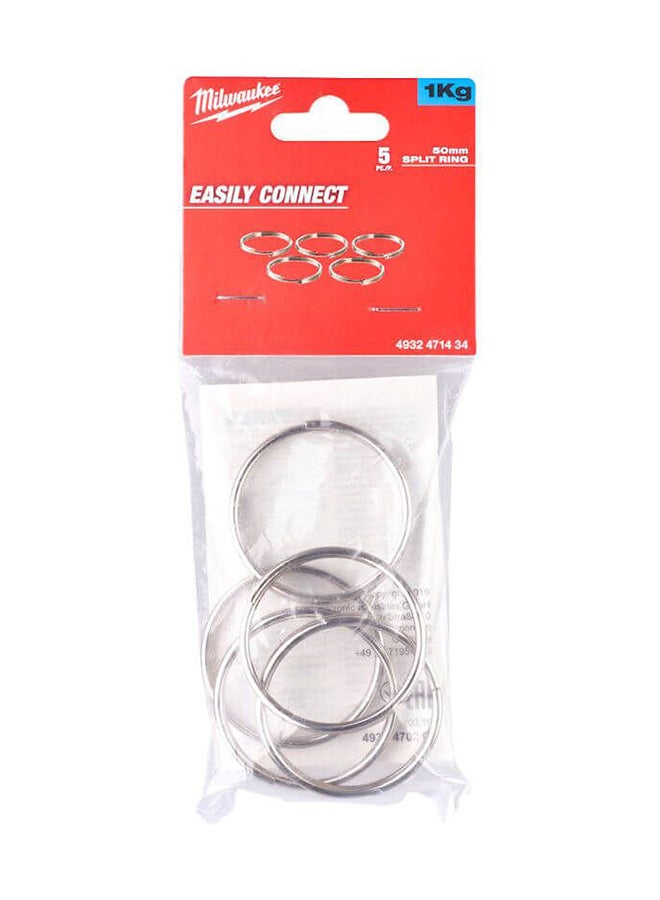 ميلواكي مجموعة حلقات مشقوقة طراز 4932471434 من 5 قطع فضي 2بوصة - Image 3
