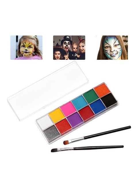 12-Color Professional Face Paint Kit Multicolour