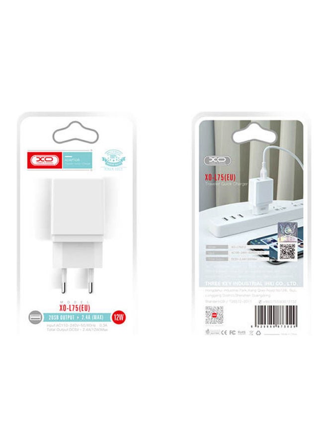 إكس أو شاحن جداري للشحن السريع يلائم جميع الأجهزة أبيض - Image 2