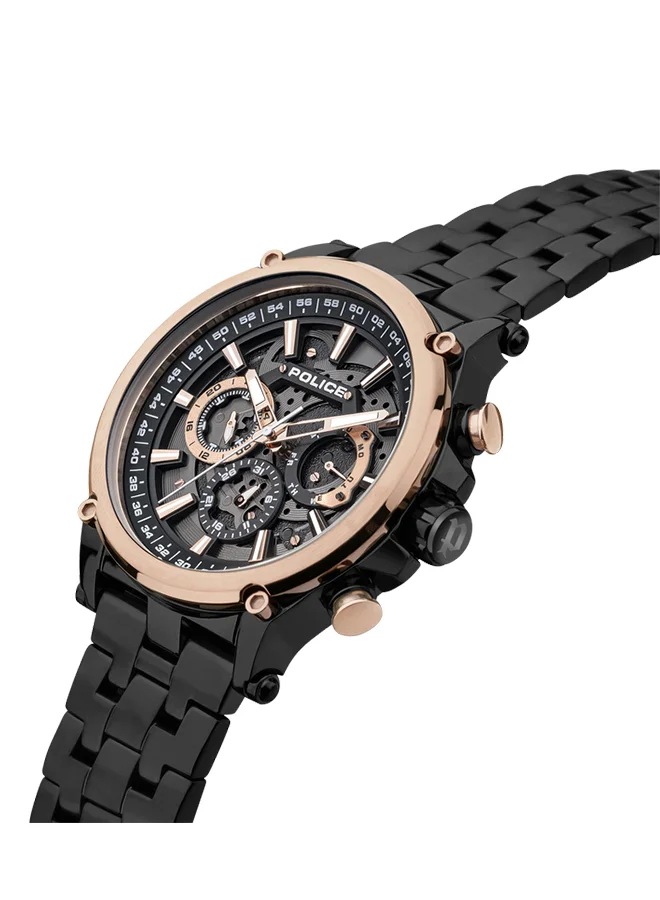 POLICE TAMAN Round Shape Metal Analog Wrist Watch 47 mm - Black - PEWJK2110840