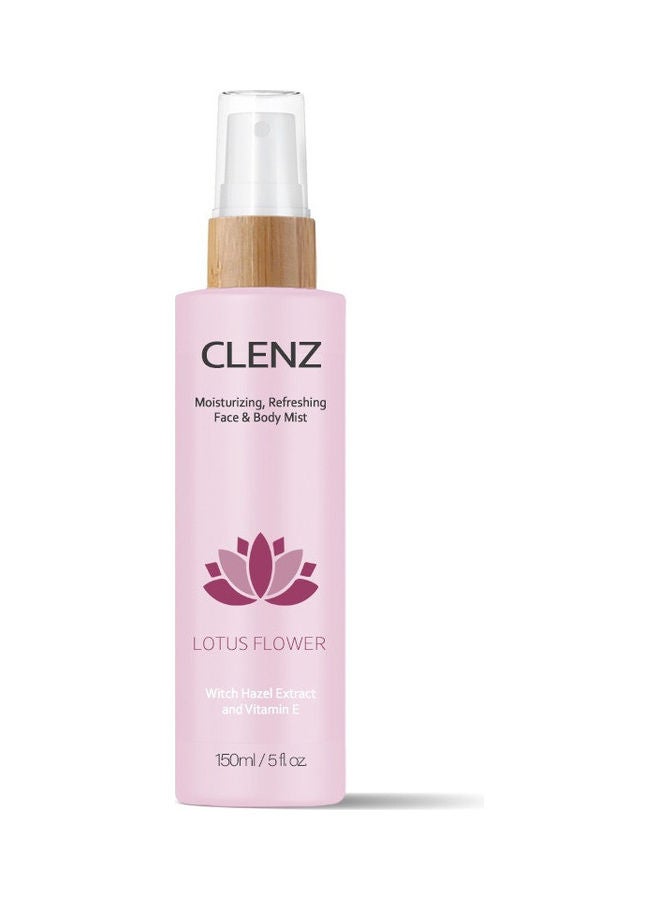 CLENZ Lotus Flower Moisturizing Refreshing Face And Body Mist 150ml  - Image 1