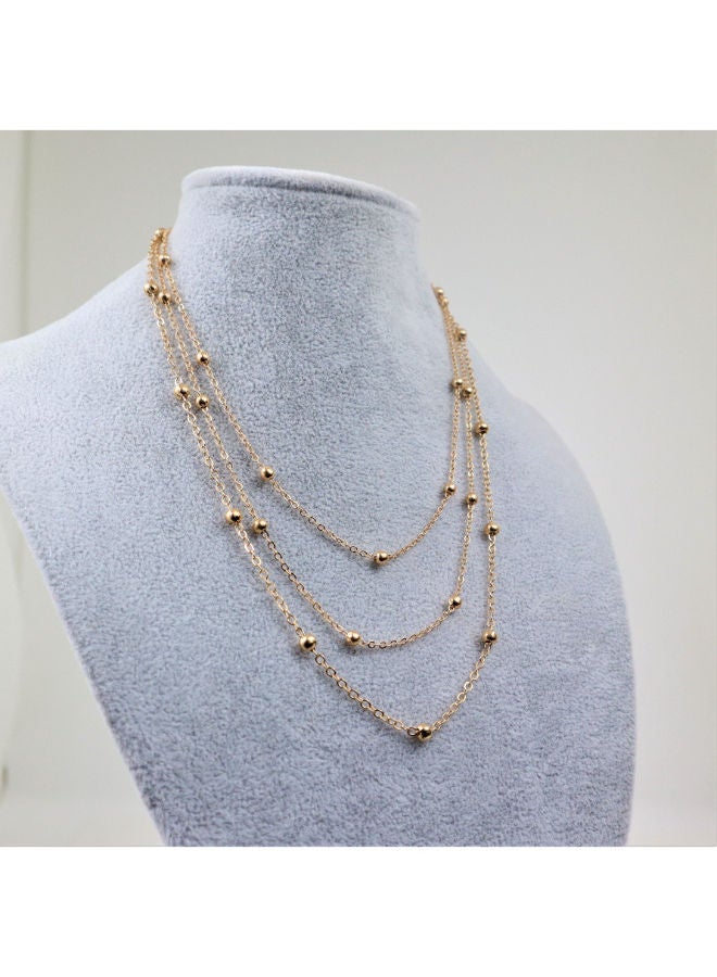 Luxe Multilayer Round Bead Necklace