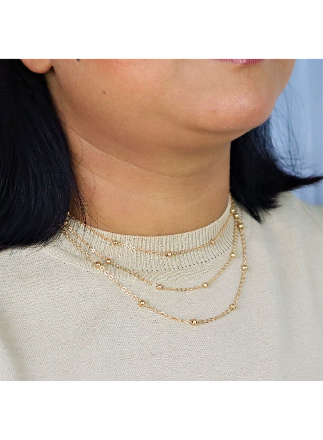 Luxe Multilayer Round Bead Necklace