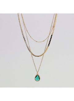 Tinsel Plush Water Drop Multilayer Pendent Necklace