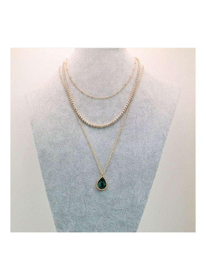 THE BLING STUDIO - Tinsel Plush Water Drop Multilayer Pendent Necklace - Image 1