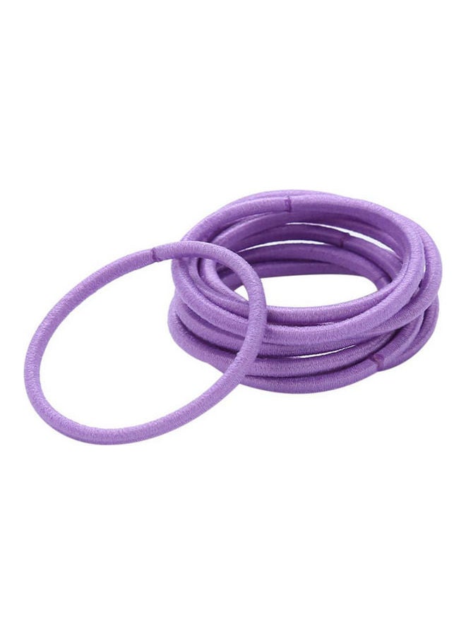 10 Pieces Candy Rubber Hairband Purple - Image 1