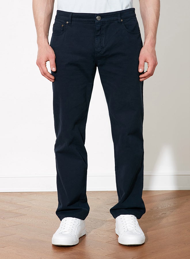 trendyol Classic Straight Pants Navy  - Image 4