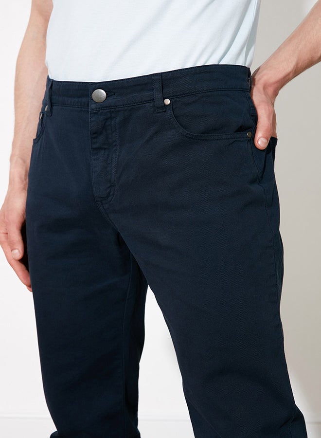 trendyol Classic Straight Pants Navy  - Image 5