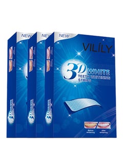 VILILY 3-Box 3D White Glamorous Dental Whitening Kit 42 Strips Clear 11.7 x 6.6 x 1.7cm  - Image 1