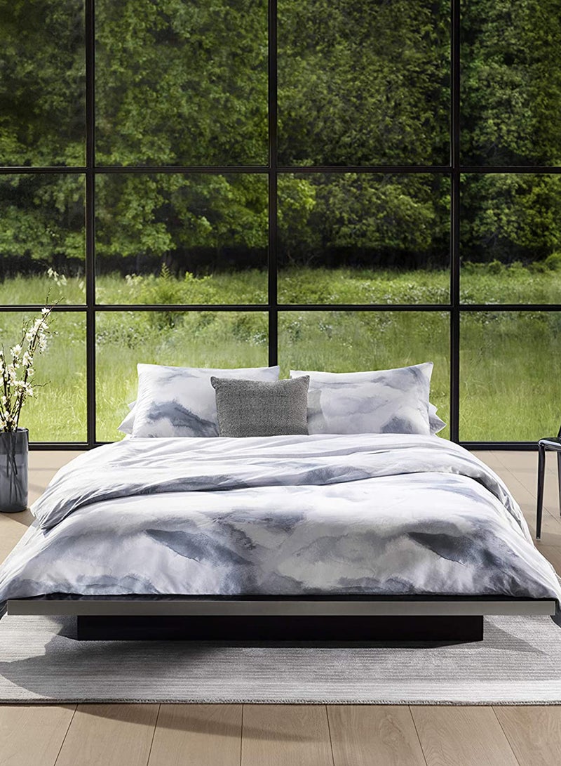 CALVIN KLEIN - Moonstone Printed Duvet Cover Cotton Pebble Super King none - Image 1