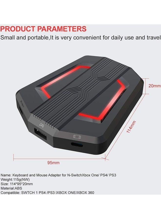 KUYING - Game Console Keyboard And Mouse Adapter Converter Black - Image 1